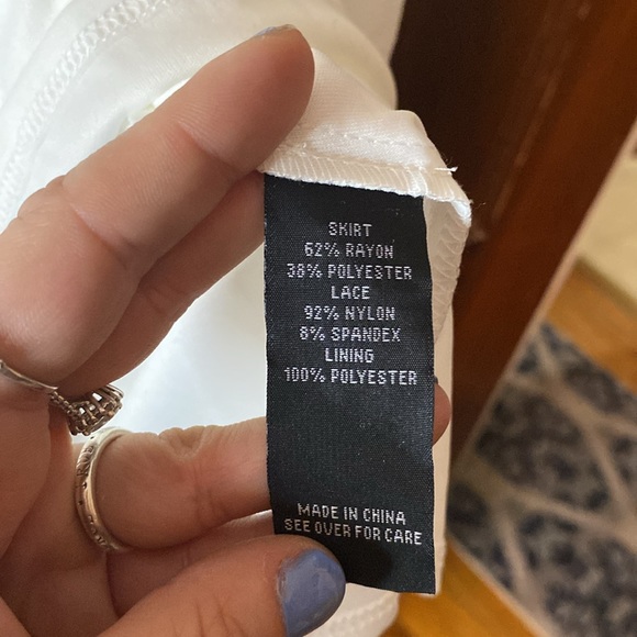 Brand new IZ Byer off white lace & linen hi-low dress with adjustable straps 😍 - Picture 10 of 12